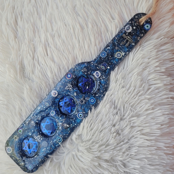 Handmade Other - Shot Glass tray Blue againt evil eye, Jewish motive for hosting+ 4 shot glass